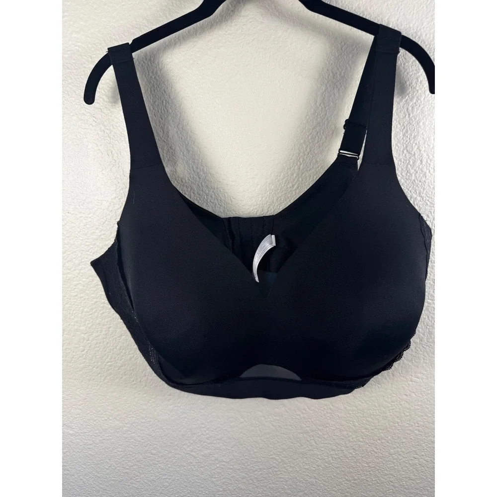 Cacique‎ Bra Women 42F 42DDD Lightly Lined No-Wire Lace Full Coverage Comfort